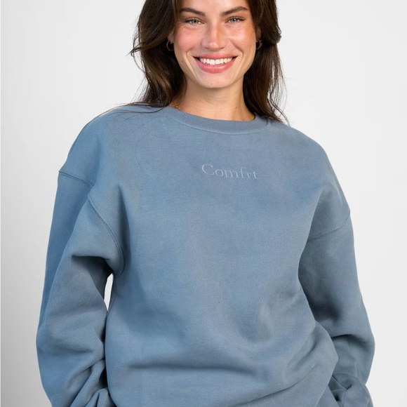 Unisex Blue Comfrt Sweatshirt - Picture 1 of 5